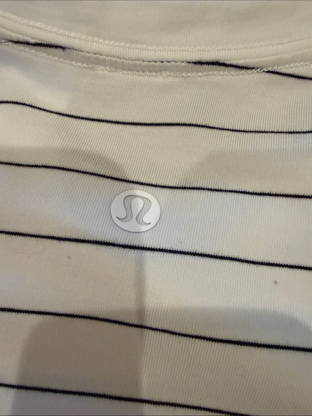 Lululemon White Tee with Thin Black Stripes - Picture 4 of 4